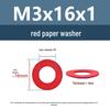 Yigu Red Mica Paper Washer Gasket M2-M20 Flat Washer