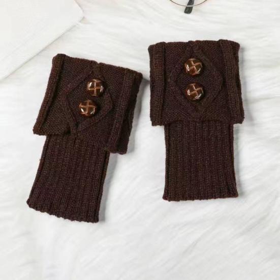Women Leg Warmers Knitted Gaiters with Buttons Warm Boot Cuff Sock Girl Short Boot Cuffs for Autumn Winter Daily Outings Street Dating