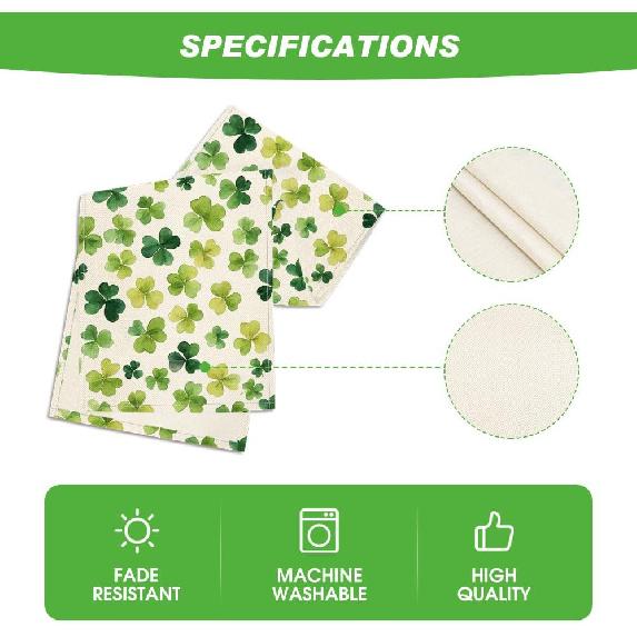 Artoid Mode Shamrock St. Patrick's Day Table Runner, Seasonal Spring Lucky Kitchen Dining Table Decoration for Home Party Decor 13 x 72 Inch