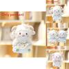 Cute Cartoon Floral Skirt Sheep Plush Toy Pendant Keychain For Gift And Decor