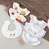 3PCS Cotton Gauze Infant Feeding Bibs Warm Season Gentle Petal Infant Printed Drooling Towel Newborn Toddler Infant Burp Cloth Children