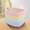 Regenbogen-Baumwollseil Geflochtener Großer Aufbewahrungskorb für Wäsche, Spielzeug und Verschiedenes