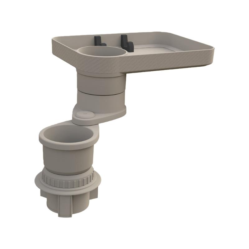 360 Degree Rotating Car Cup Holder Tray With Storage Space Food Table For Snacks And Drinks Universal Multifunction