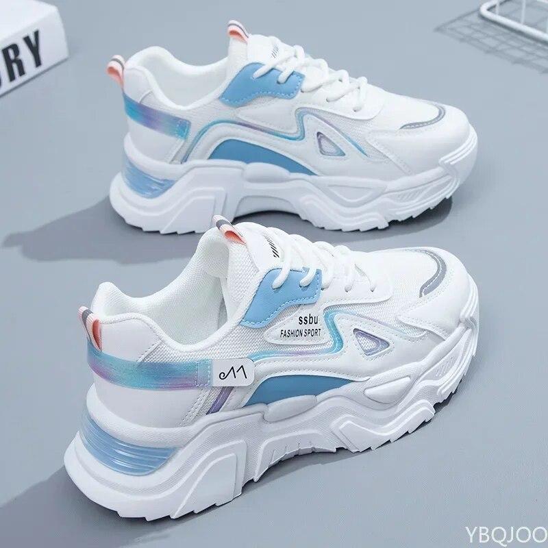 Sneakers Dame Plattform Flate Sko Dame Sko Grønne Casual Trainers Dame Chunky Sneakers Dame Sko