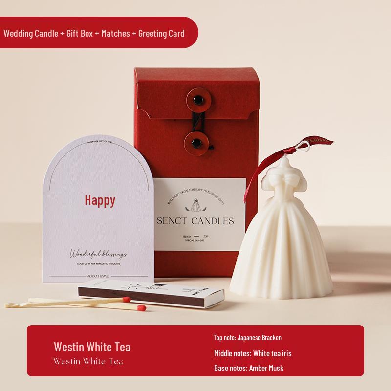 Smokeless White Retro Scented Candle for Weddings & Home Decor