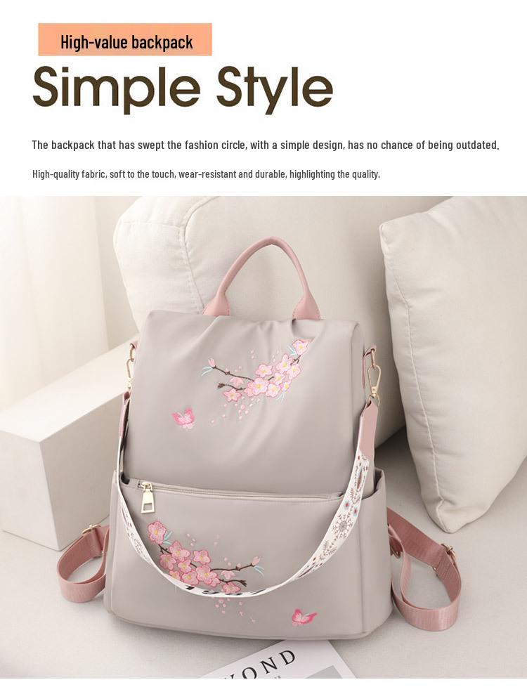 Ethnic Style Women's Embroidered Shoulder Bag - Small, Lightweight, Fashionable Travel Backpack
