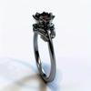 LATS Black Color Flower Red Stone Rings for Women Charm Jewelry Accessories Rose Ring Party Gift