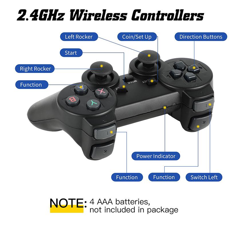 M8 Game Console Built-in 20000 + 32G/64GB Two-person Wireless Controller 2.4G Stick 4K HD Video Children's Christmas Gift