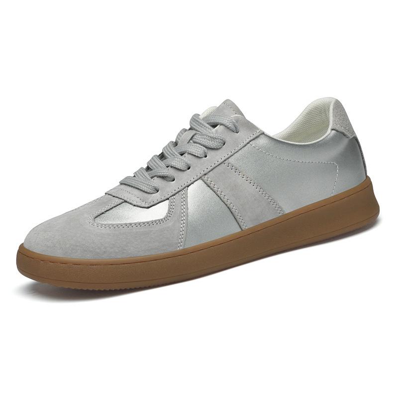 Men s Retro Low-Top Cowhide Sneakers - German Training Style, Casual Lace-Up, Large Sizes Available 41