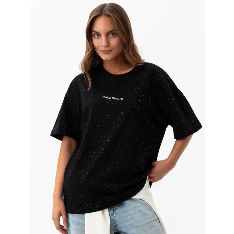 Fashion New Arrival Loose Fashion Starry Sequin round Neck Short Sleeve Cotton T-shirt Loose Printed Cotton