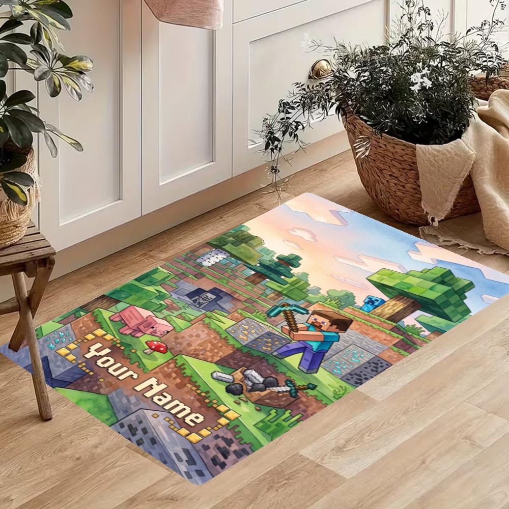 Minecraft Customize Your Name Kitchen Rug Runner Rug Laundry Mat Hallway Entryway The Best Gift Choice