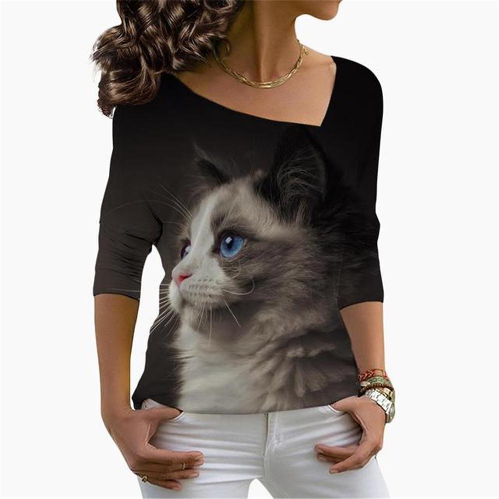 Футболка с цифровой 3D-печатью для женщин 2023 года — фото 15