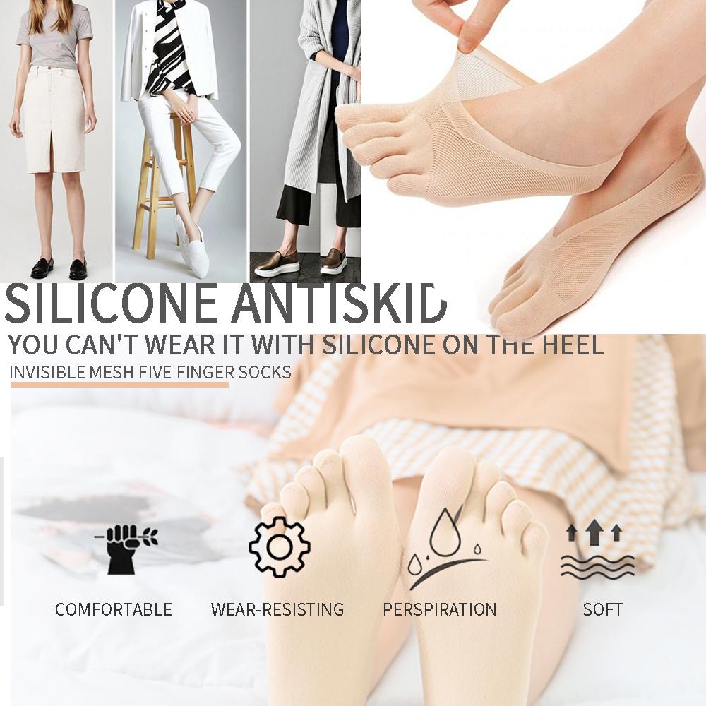 

Tingml женские носки с пятью пальцами, ультратонкие невидимые нескользящие носки с низким вырезом