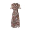 JUZI Annacot Floral Printed Wrap-Waist Chiffon Dress