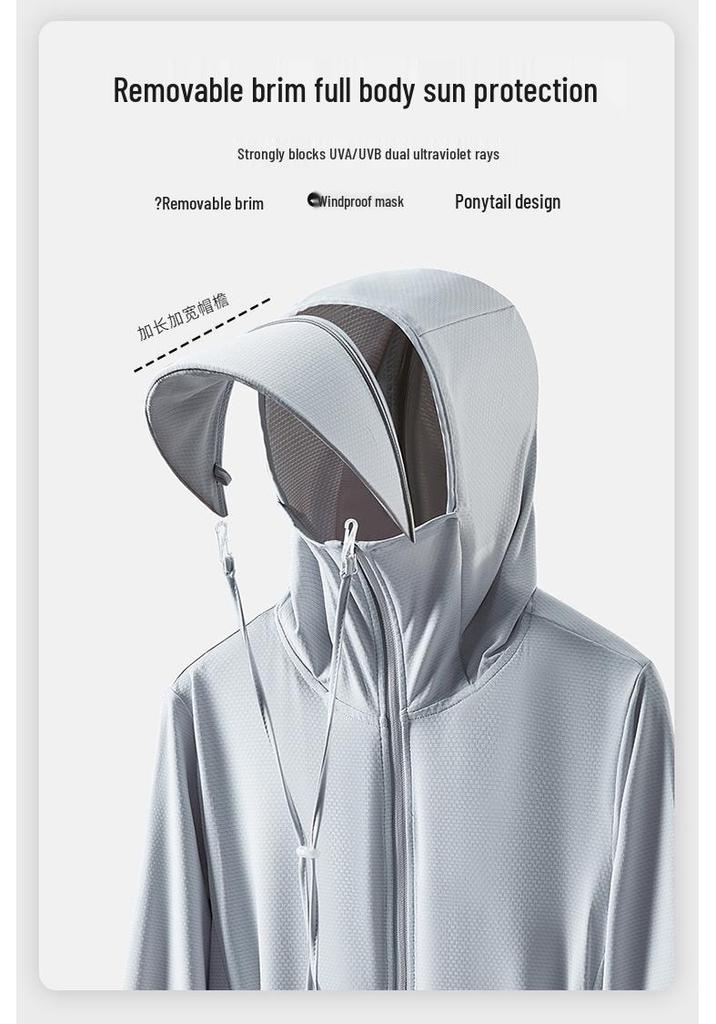 Detachable Brim UV Protection Breathable Sunscreen Clothing for Men & Women
