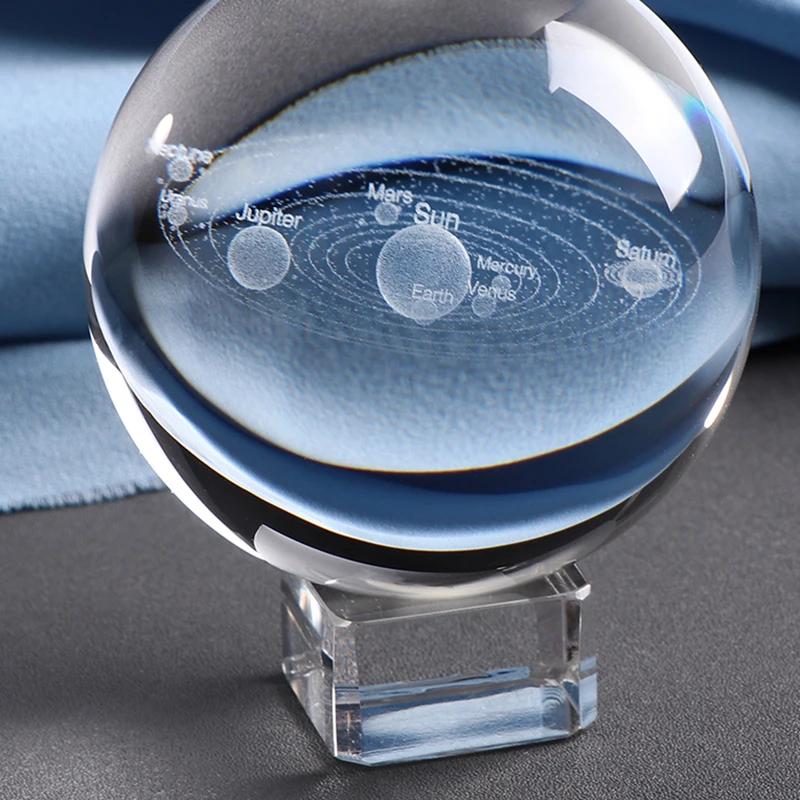 3D Miniature Planets Model Sphere Crystal Ball 6cm Laser Engraved Solar System Ball Home Decoration Accessories Decoracion Hogar