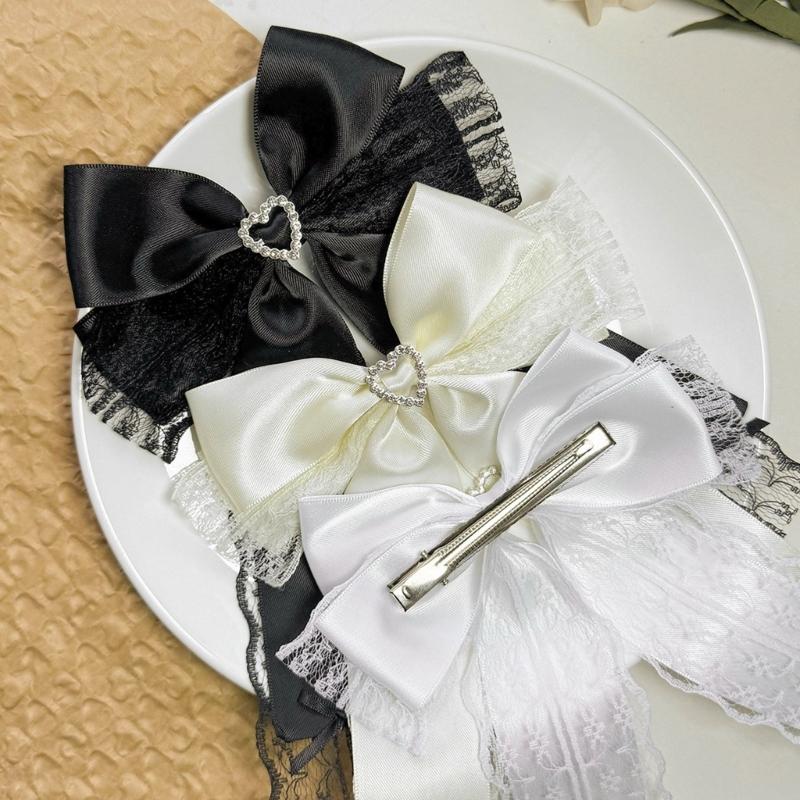 Gothische Haarnadel Große Schleifen Haarspange Schleifen Schleife 2000er-Stil Bänder Büschel