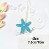 3D Ocean Theme Patches Handmade Rhinestone Beaded Patches with Hanging Rope Crystal Bag Lanyard Patch Beading Applique
