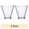 2 Pack Stemless Clear Cocktail Glasses Flare Shape Durable Dishwasher Safe Stackable Perfect Iced Drinks Cold Beverages