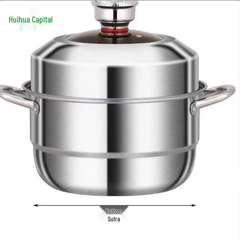 HUIHUADU 304 Stainless Steel Double-Layer Induction Timer Steamer
