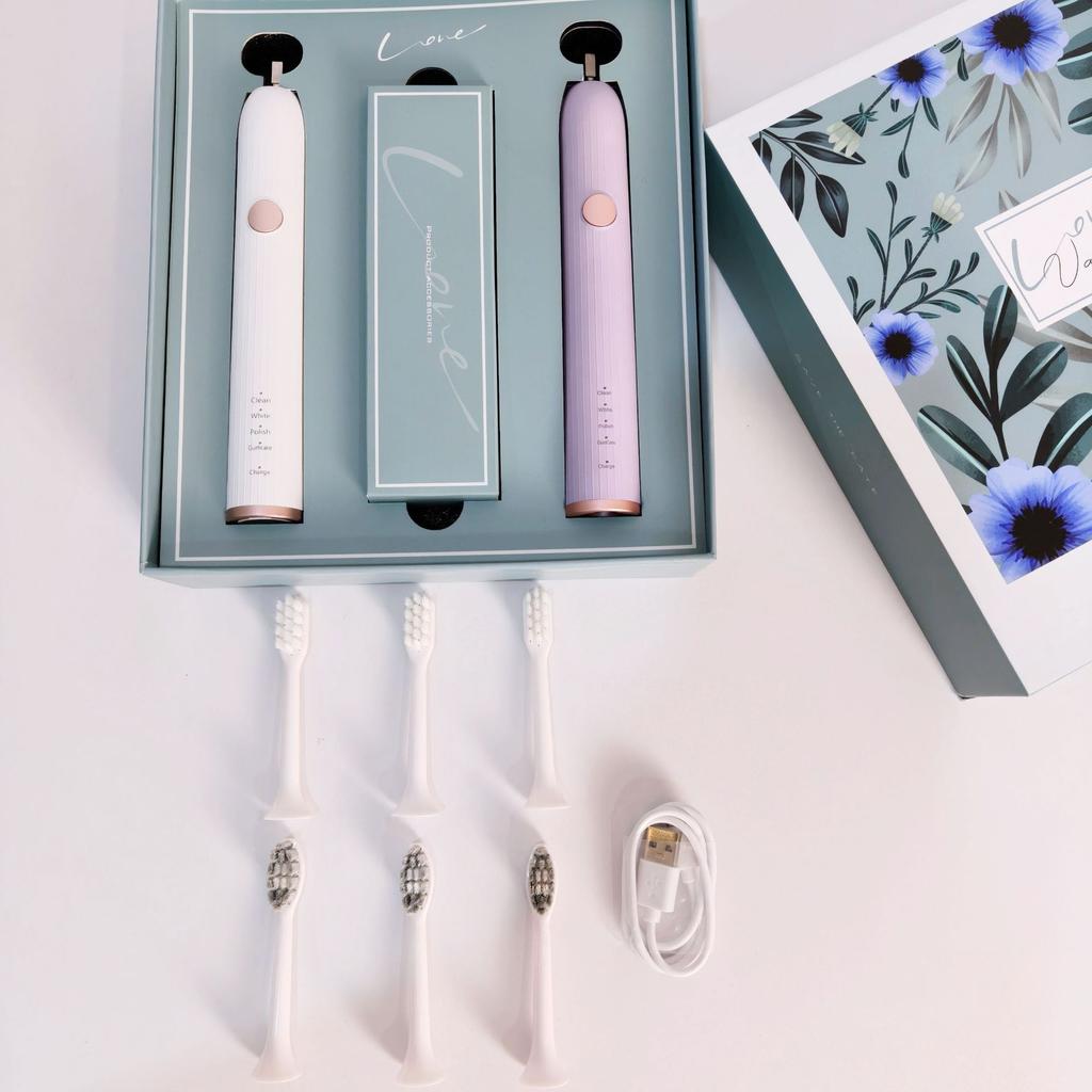 New Wedding Gift, Electric Toothbrush Couple Set, A Pair of Soft-haired Waterproof Adult Household Charging Gift Box Gifts
