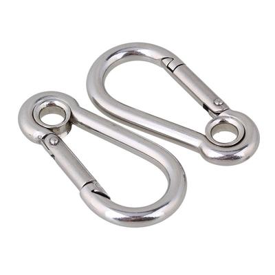 304 Edelstahl Haken M4 M5 M6 Karabiner Öse Camping Klettern Sicherer Verschluss für Outdoor-Sportarten 5er-Pack