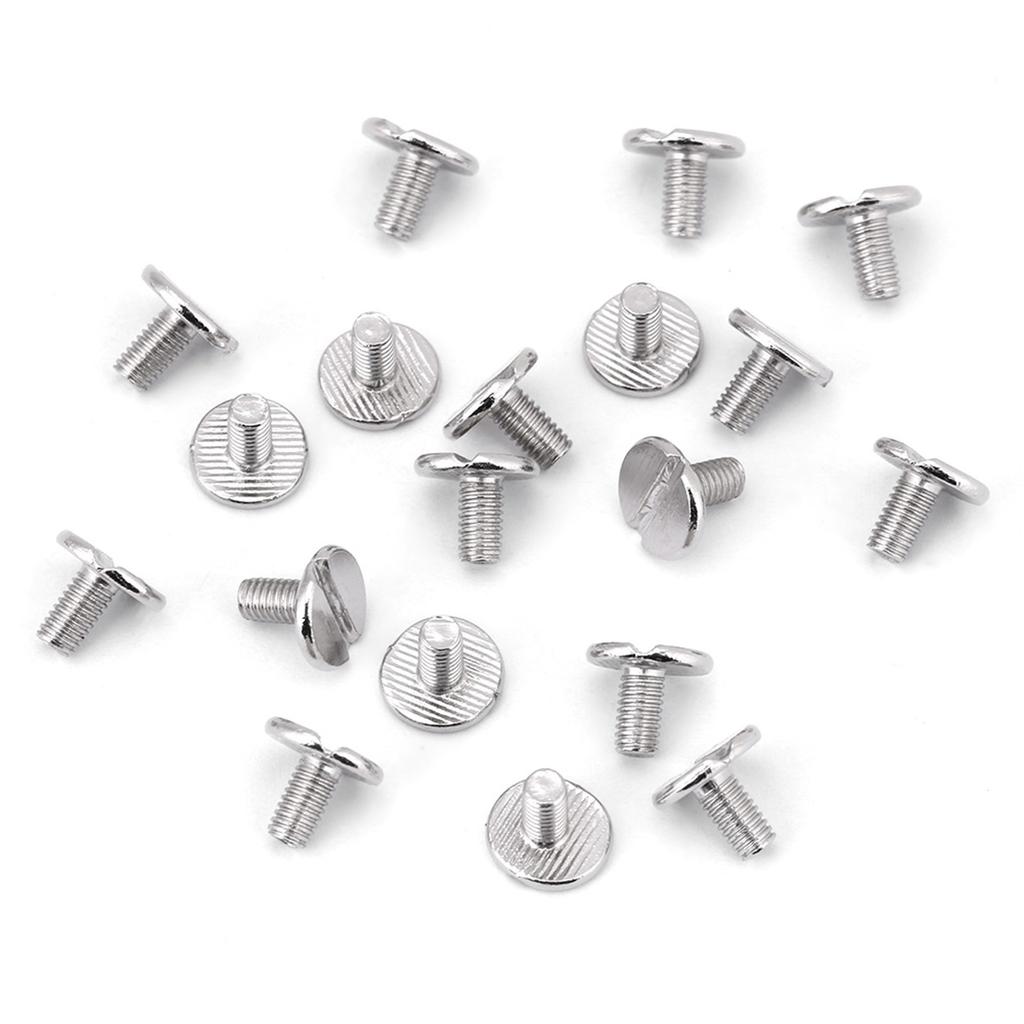20Pcs Set Durable Brass Threaded Flat Head Nut Nail Rivets Screws Leather Craft Repair Supplies