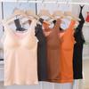 Autumn and Winter Bear Fairy Thermal Underwear Elastic Slim Bottom Vest Fleece Thickened Thermal Top Suspender Large Size