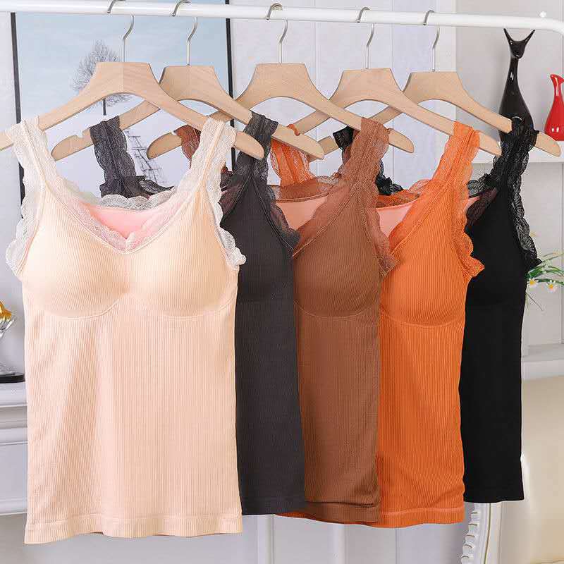 Autumn and Winter Bear Fairy Thermal Underwear Elastic Slim Bottom Vest Fleece Thickened Thermal Top Suspender Large Size