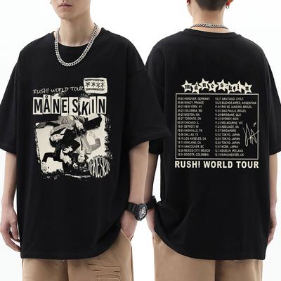 Koszulka Męska Damska Vintage Hip Hop Oversize Casual Czysta Bawełna Casualowa Koszulka Streetwear