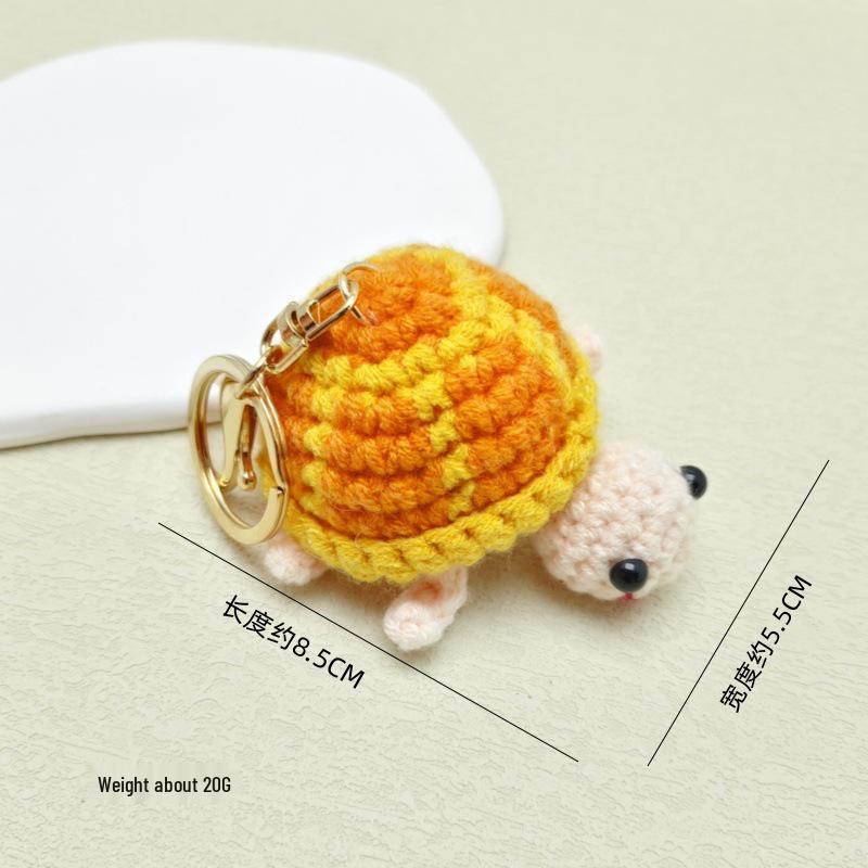 Handmade Crochet Turtle Keychain Pendant - Cartoon Sea Turtle Bag Charm Gift Decoration.