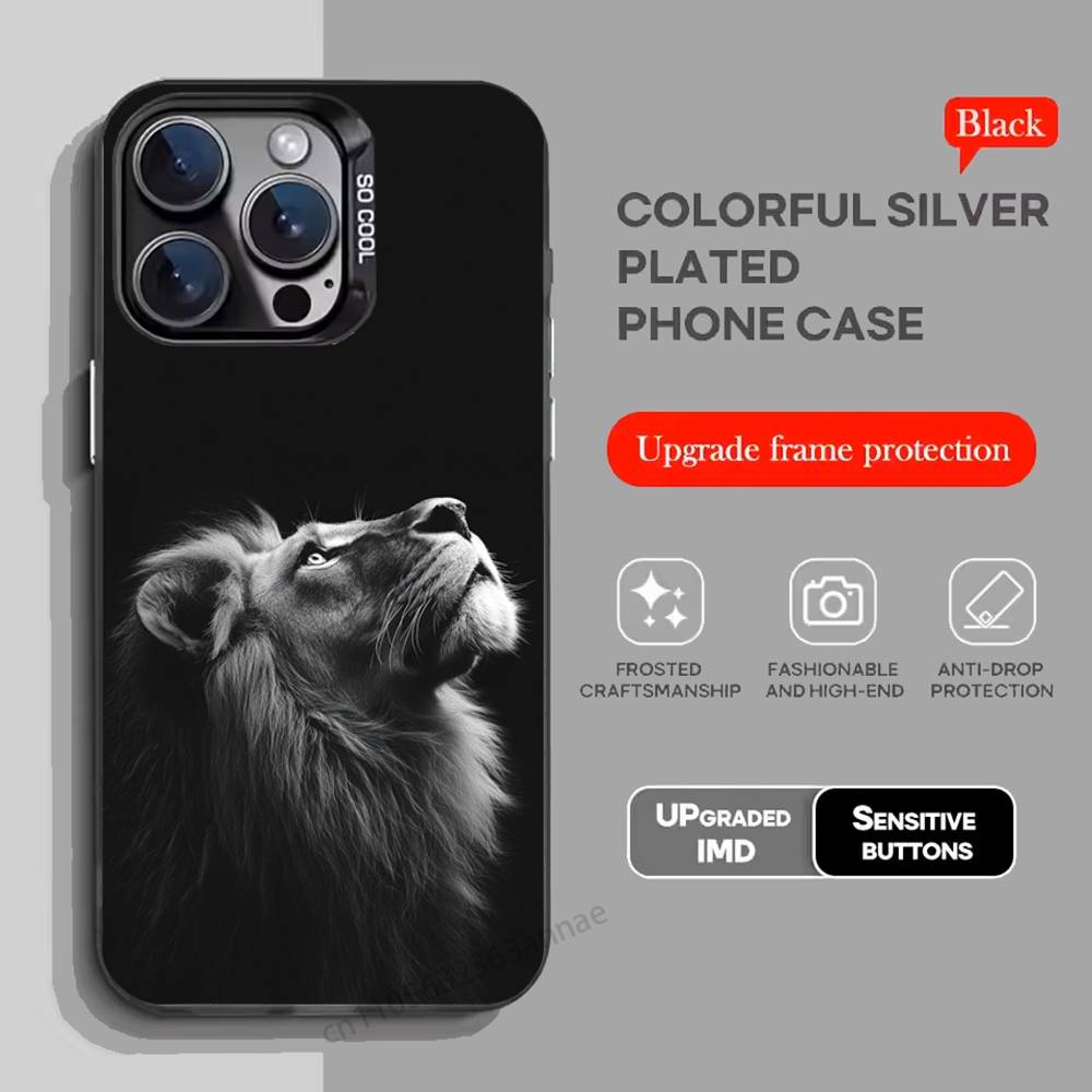 

Lion Pattern Phone Case for iPhone 15 16 Pro Max Air SE 11 13 Pro 14 Plus 12 11Pro 15Pro Max 16e Cover iPhone12mini