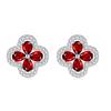S925 Sterling Silver Four Leaf Clover Stud Earrings Natural Amethyst Topaz Advanced Sense Earring Minimalist Luxury