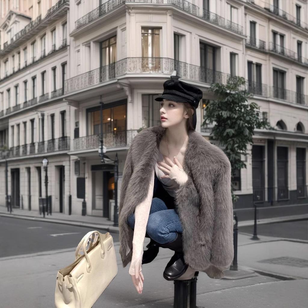 New imitation raccoon fur coat women's winter imitation fur short coat light women's coat