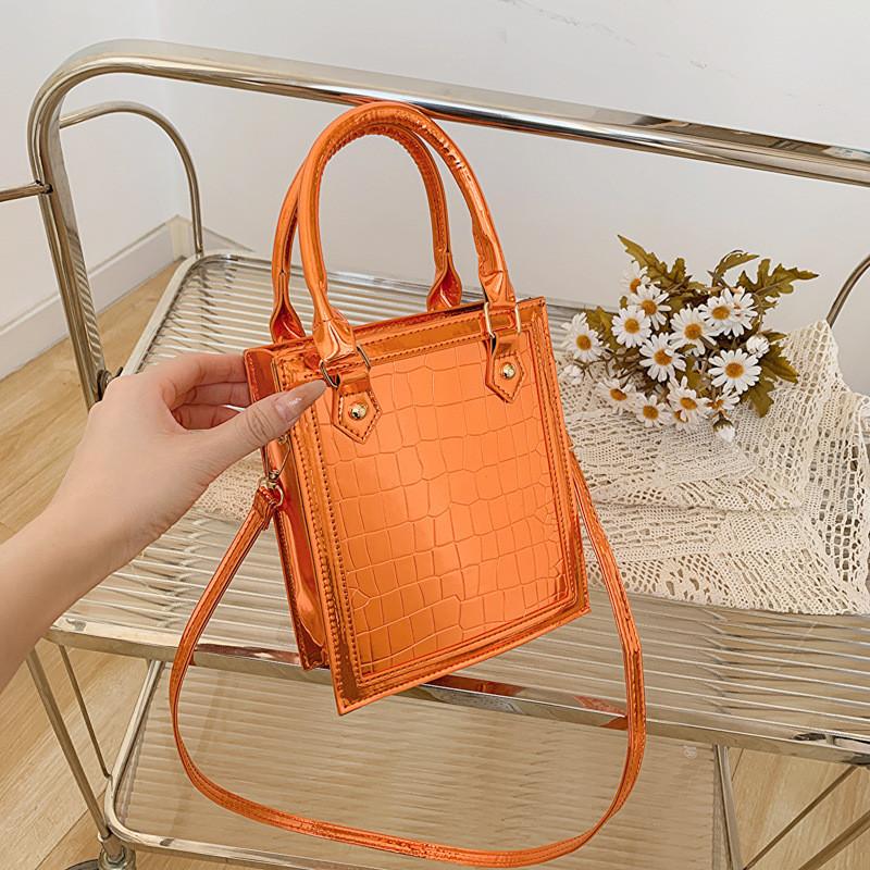 Chic Casual Single Shoulder Tote Bag Modern Small Square Crossbody Bag For Women оранжевый