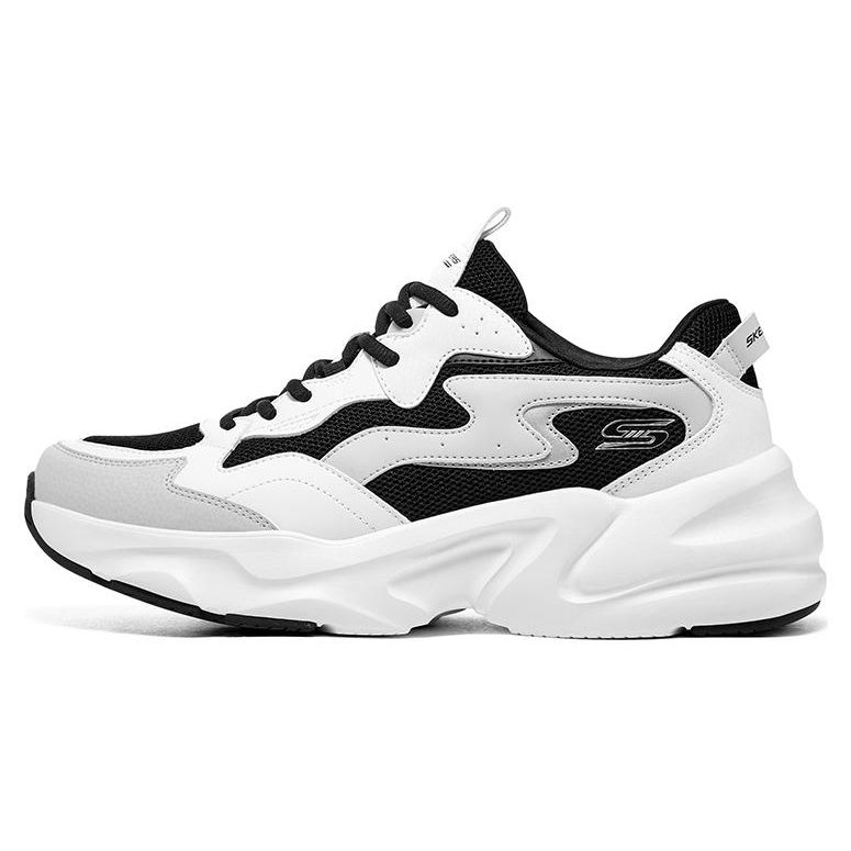 Skechers Bobs Bamina 2 DLites Trendy Comfortable Versatile Wear-Resistant Increased Height Low-Top Dad Shoes Men sneaker Black White 118323-WBK 39