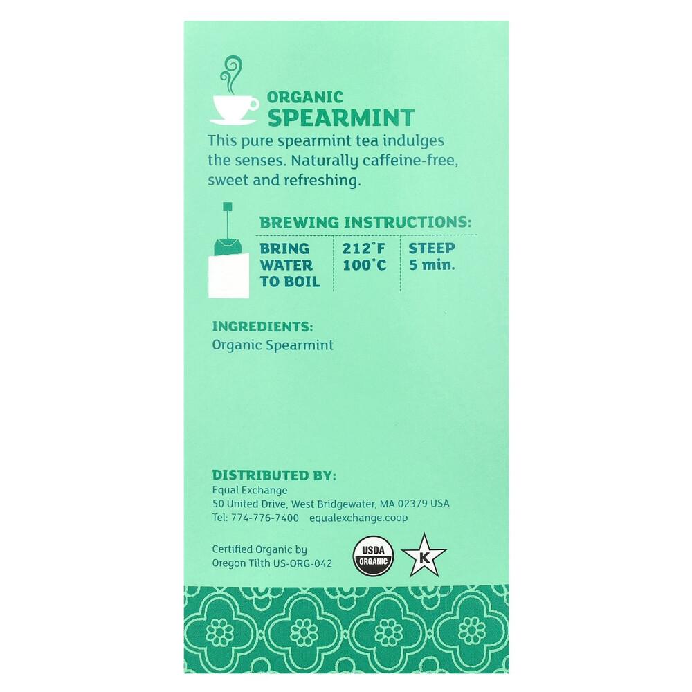 Equal Exchange Spearmint Herbal Tea, Caffeine-Free, 20 Tea Bags, 28g (0.99oz)