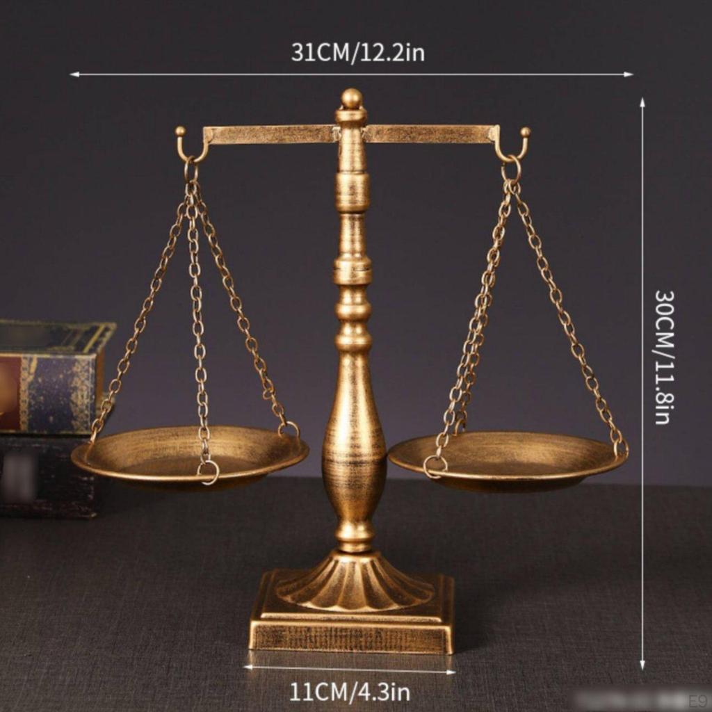 Decorative Balance of Justice Rustic Look Sculpture Sturdy Scale for