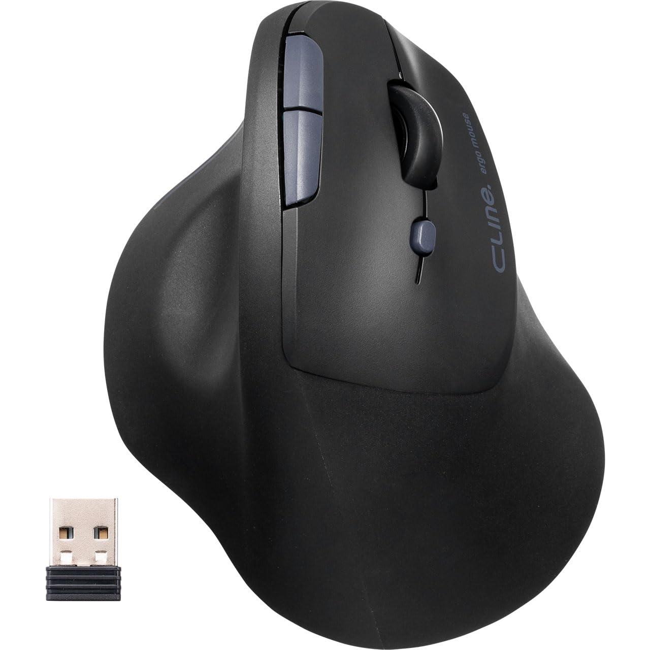 

Sanwa Direct Ergonomic Mouse Quiet Wireless Bluetooth with Rechargeable 2.4GHz [Equipped Back/Forward Button] 400-MAWBT189BK