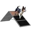 Psí agility překážka (prkno), výškově nastavitelná agility pomůcka s protiskluzovým povrchem, do 40 kg, 173x59x66cm, Šedá