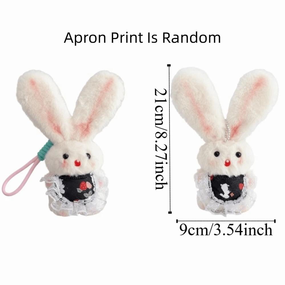 Cartoon Design Plush Rabbit Keychain Cute Long-eared Rabbit Pendant Stuffed Keyring  Couple Items