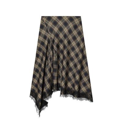 2026 Plaid Lace Patchwork Skirt - Euro-American Style