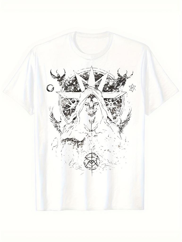 High Street Retro Trend Ins Skull Metal Rock Hardcore Europe and The United States Short-sleeved T-shirt Cotton Loose Casual