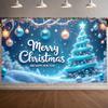 Holiday Banner Blue Theme Merry Christmas Banner Festive Banner Festive For Family Gathering Mall Decoration Christmas Party
