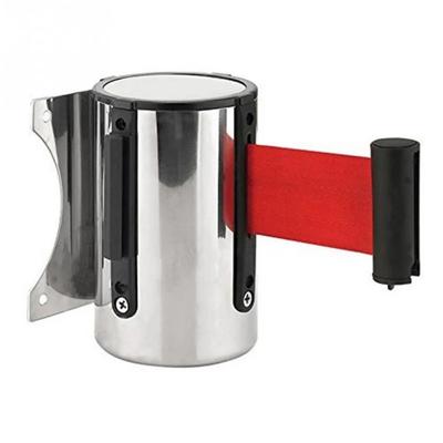 1pc Stainless Stanchion Queue Barrier Wall Mount Crowd Control Retractable Strip