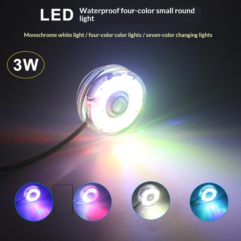 1Pcs Dc Waterproof Round Lamp Usb Led Illumination Colorful Light With Hole For Fish Tank Pool Garden Aquarium Decor Lighting