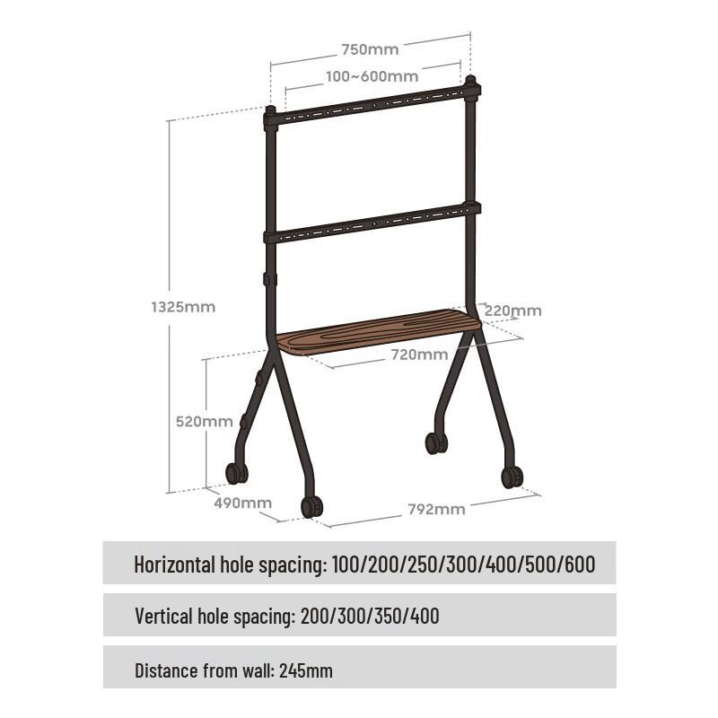 Brateck FS350 Mobile Floor TV Art Stand