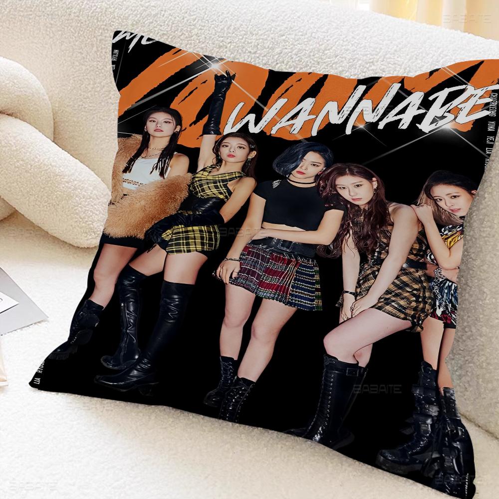 J-YP I-itzy Girls 45*45cm Cushion Cover Pillow Cover Decor Pillowcase Home Pillowcase For Couch Pillow