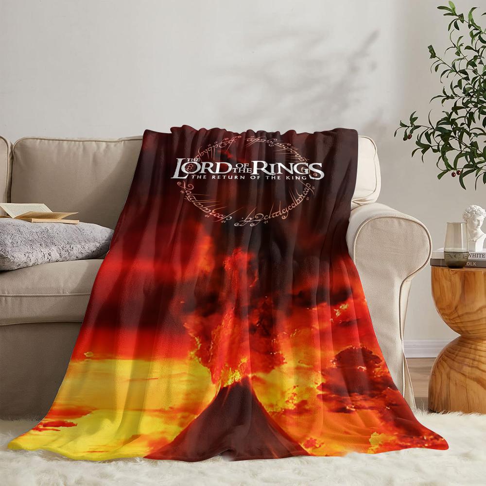 GUOYU Blanket Middle Earth Map Throw Soft Flannel Throw Summer Blanket Lightweight Cozy Nap Blanket for Sofa Bed Travel