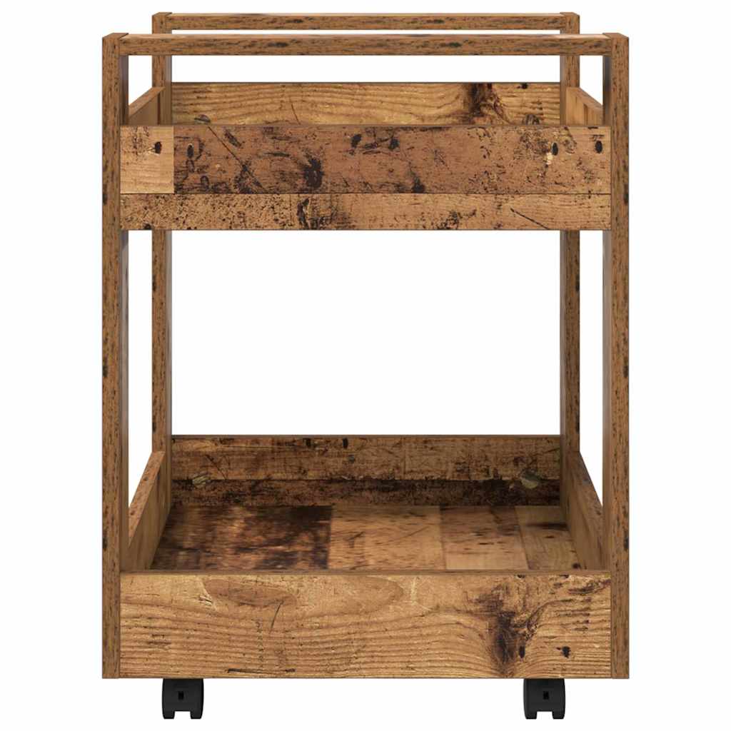 Mobile Desk Trolley Reclaimed Wood Look 60 X 45 X 60 Cm Engineered Wood
